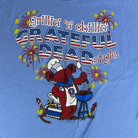 Liquid Blue Grateful Dead Style Grilling Chillin Bear T Shirt XL - Picture 6 of 8